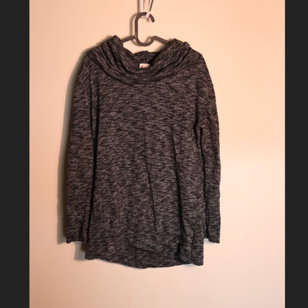Merona Black and gray mottled long sleeve oversized turtleneck sweater Medium,